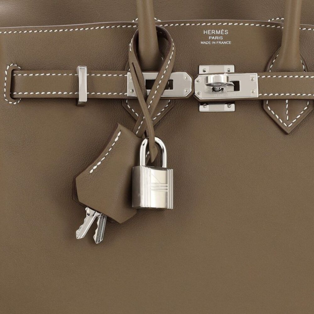 Hermes Birkin Handbag Grey Swift with Palladium Hardware 25 Neutral - Picture 7 of 11